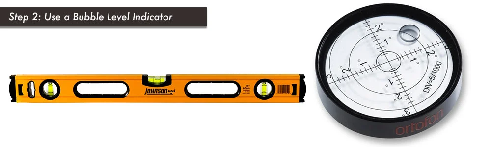 Isolation & steady feet make for better music on turntables 5 bubble level indicator