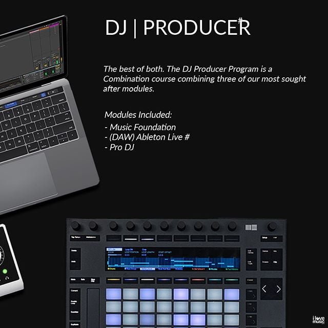 DJ producer course info I Love Music Academy Poster