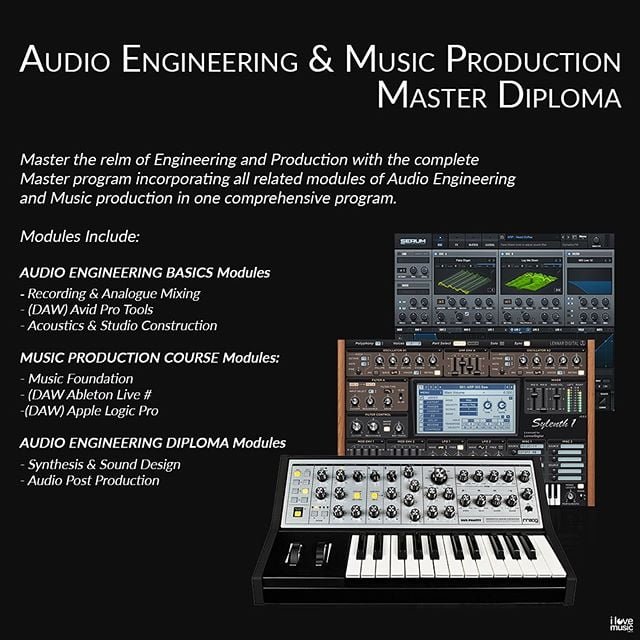 I Love Music Poster Audio Engineering & Music Production