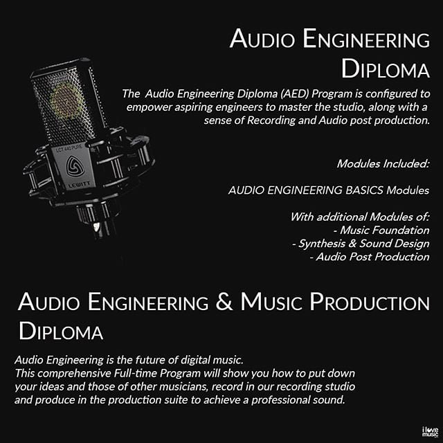 I Love Music Poster Audio Engineering Diploma